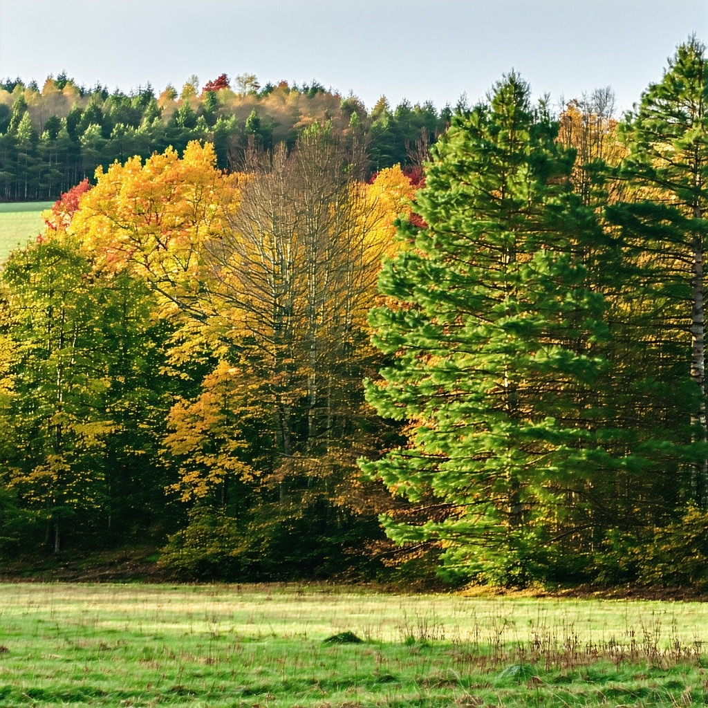 trees and land in green and fall colors-1